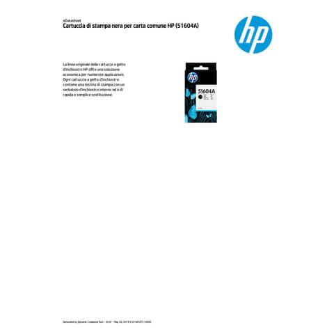 Cartuccia inkjet HP nero  51604A